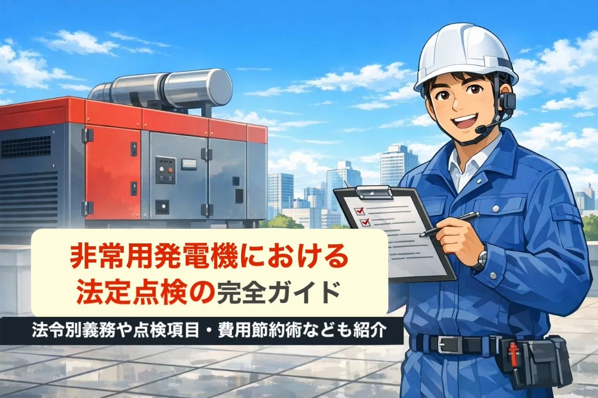 非常用発電機における法定点検の完全ガイド:法令別義務や点検項目・費用節約術なども紹介