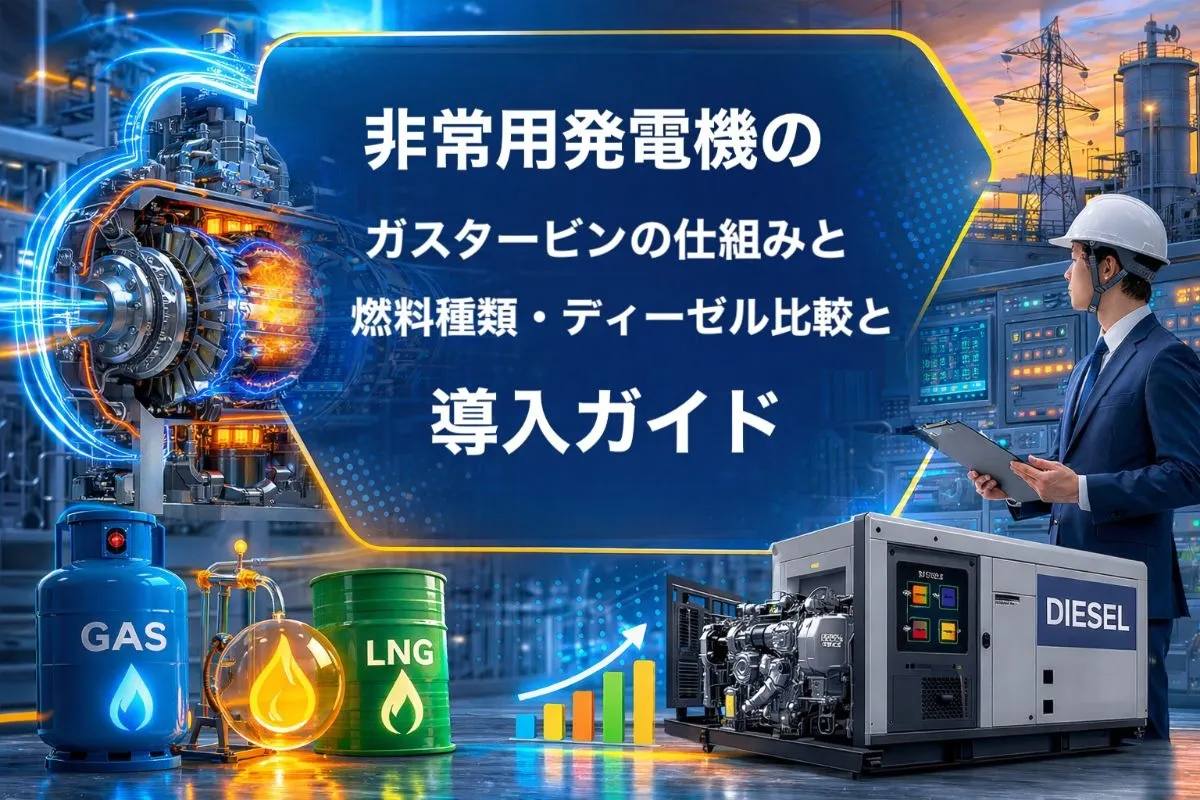 非常用発電機のガスタービンの仕組みと燃料種類・ディーゼル比較と導入ガイド
