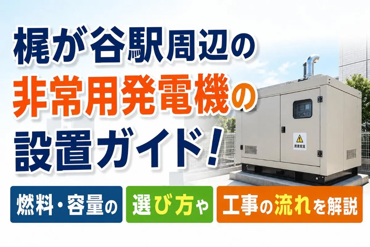 梶が谷駅周辺の非常用発電機の設置ガイド!燃料・容量の選び方や工事の流れを解説