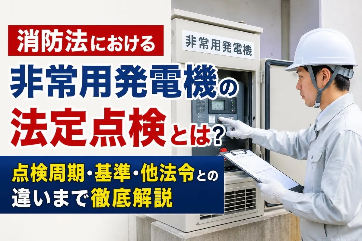 消防法における非常用発電機の法定点検とは?点検周期・基準・他法令との違いまで徹底解説