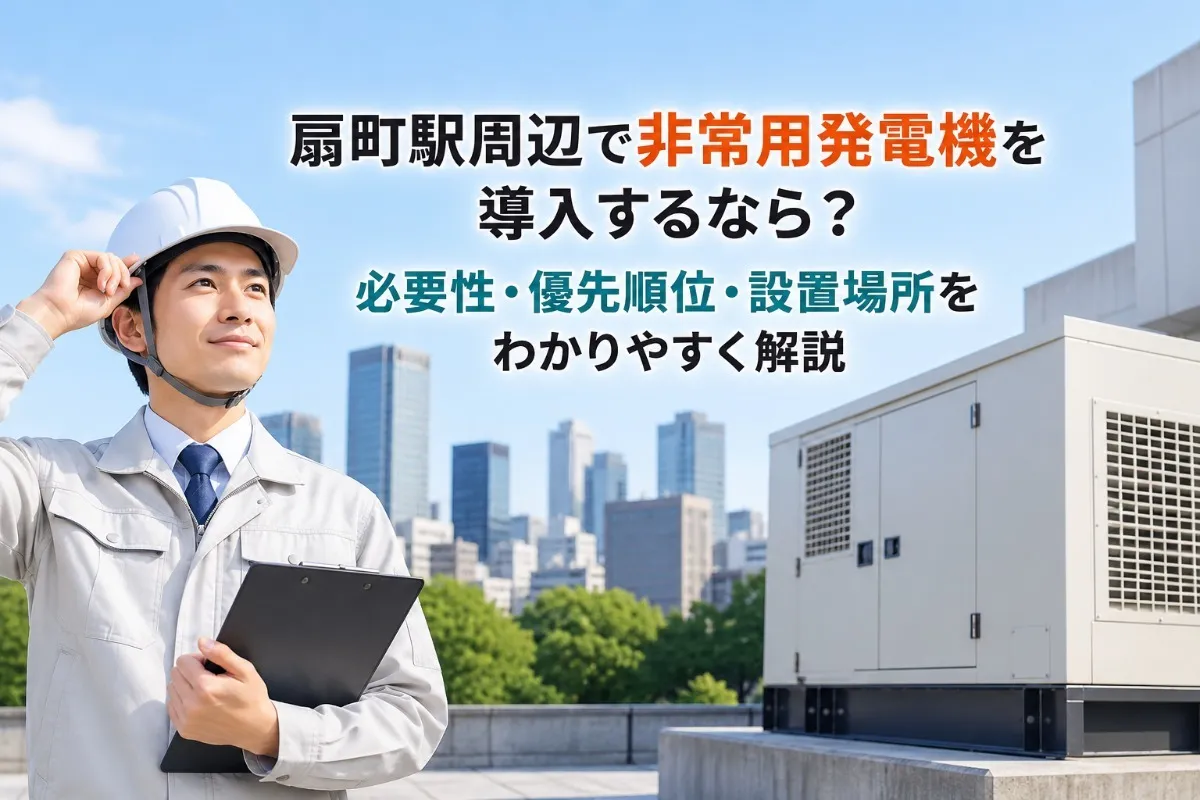 扇町駅周辺で非常用発電機を導入するなら?必要性・優先順位・設置場所をわかりやすく解説