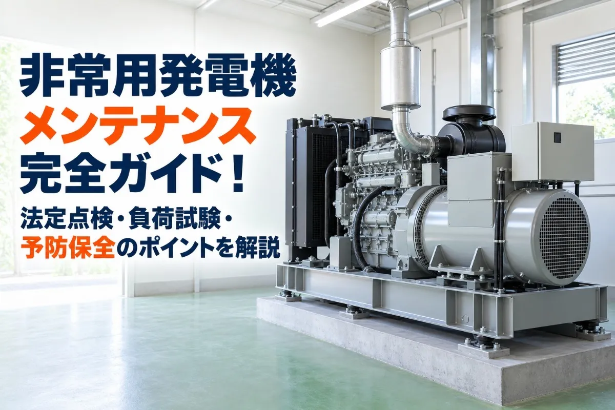 非常用発電機メンテナンス完全ガイド!法定点検・負荷試験・予防保全のポイントを解説
